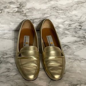 Liz Claiborne, golden, slip on loafers, Size 8
